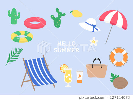 Vector illustration of summer vacation. 127114073