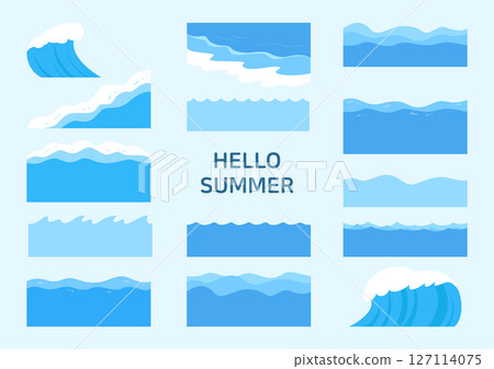 Vector illustration of blue waves. 127114075