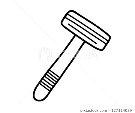 Razor hand drawn in doodle style. Vector line art isolated illustration. Razor hand drawn in doodle style. Vector line art isolated illustration. 127114089
