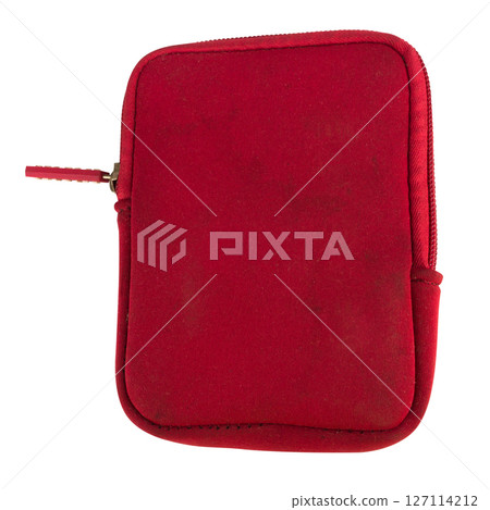 Old red wallet on white case Old red wallet on white case 127114212