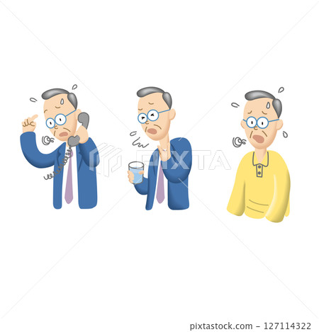 Senior man suffering from poor health Senior man suffering from poor health 127114322