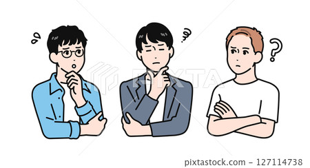 Simple vector illustration of a young man having trouble 127114738
