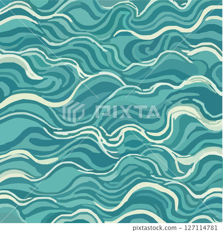 Blue and white wave pattern vector illustration 127114781