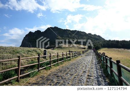Seongsan Ilchulbong is a famous scenic spot on Jeju Island. 127114794