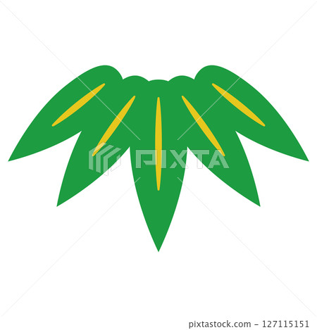 竹葉的日式圖示插圖 竹葉的日式圖示插圖 127115151