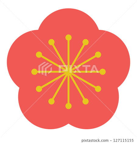 日本圖案梅花圖示插圖 日本圖案梅花圖示插圖 127115155