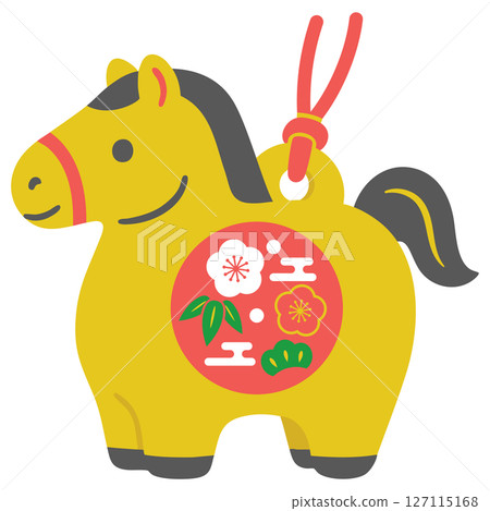 馬黏土鈴鐺幸運符圖示插圖 馬黏土鈴鐺幸運符圖示插圖 127115168