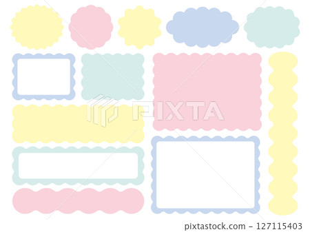 波浪裝飾框素材組(柔和色) 波浪裝飾框素材組(柔和色) 127115403