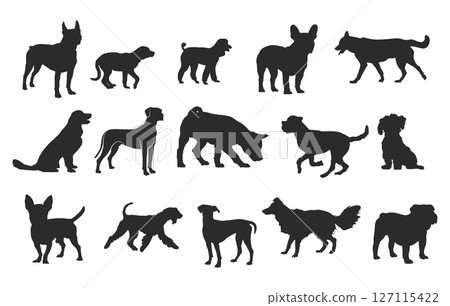 Dog silhouette, Dog silhouettes, Dog svg, Dog breeds silhouette, Dog icon, Dog clipart, Dog logo. 127115422