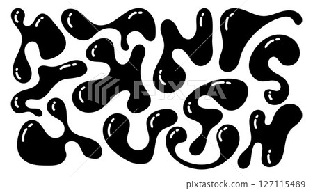 Organic shapes forming an abstract pattern with irregular blobs and fluid forms Organic shapes forming an abstract pattern with irregular blobs and fluid forms 127115489