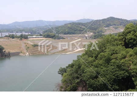 View of Dam Park Ibakita in Ibaraki City, Osaka Prefecture, home to Japan's longest suspension bridge View of Dam Park Ibakita in Ibaraki City, Osaka Prefecture, home to Japan's longest suspension bridge 127115677