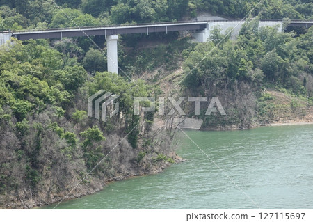 View of Dam Park Ibakita in Ibaraki City, Osaka Prefecture, home to Japan's longest suspension bridge View of Dam Park Ibakita in Ibaraki City, Osaka Prefecture, home to Japan's longest suspension bridge 127115697