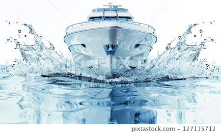 Sea yacht. Ship on the water. Travel and adventure. generative ai. 127115712