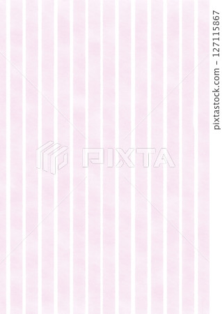 垂直條紋圖案背景插圖，手繪水彩風格，可愛的粉紅色材質紋理 127115867