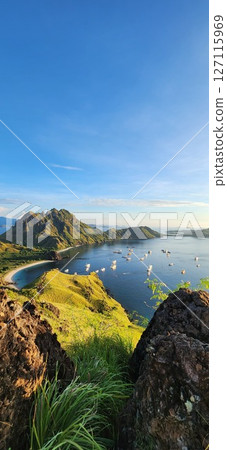 sea and mountains in the ocean sea and mountains in the ocean 127115969