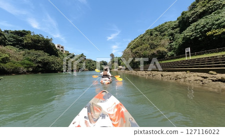 Canoe rower's perspective 127116022