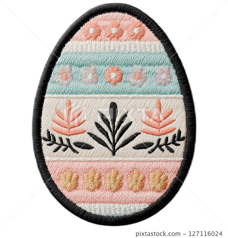 Easter egg embroidery with botanical motifs 127116024