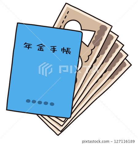 Pension book and money Pension 127116189