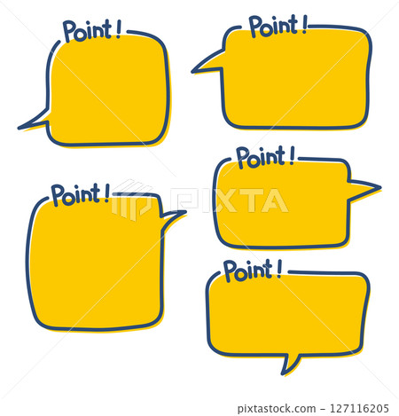A simple and cute navy and orange speech bubble illustration with the word "Point" 127116205