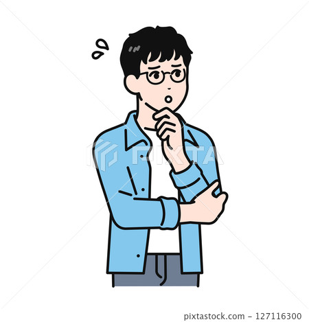 Illustration material of an impatient young man 127116300