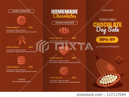 World Chocolate Day Design Template with Flat Cartoon Elements for Social Media Brochure World Chocolate Day Design Template with Flat Cartoon Elements for Social Media Brochure 127117094