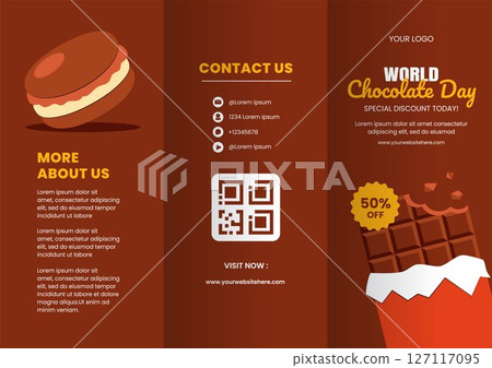 Cartoon Hand Drawn Social Media Brochure Layout for Celebrating World Chocolate Day Cartoon Hand Drawn Social Media Brochure Layout for Celebrating World Chocolate Day 127117095