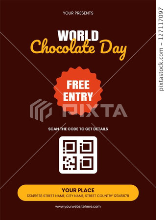 Sweet Dessert Background Illustration for World Chocolate Day Social Media Flyer Sweet Dessert Background Illustration for World Chocolate Day Social Media Flyer 127117097