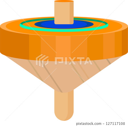 Simple yellow spinning top illustration 127117108