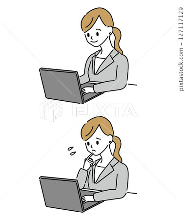 A woman with a computer A woman with a computer 127117129