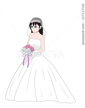 Women in a wedding dress Women in a wedding dress 127117142