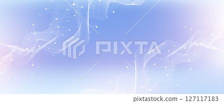 Abstract tech network connection dots. Digital technology and big data analysis background. White background with plexus lines. Geometric background with abstract mesh 127117183