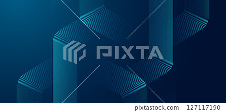 Modern medical or health care scientific abstract background with hexagons. Geometric stripe line art design for poster, brochure, cover, banner, header, website, presentation template 127117190