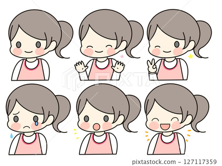 Various expressions (nursery school teacher) 127117359