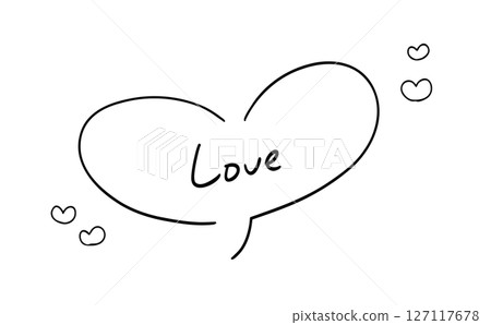 愛 | 帶有心形語音泡泡的手寫訊息 127117678