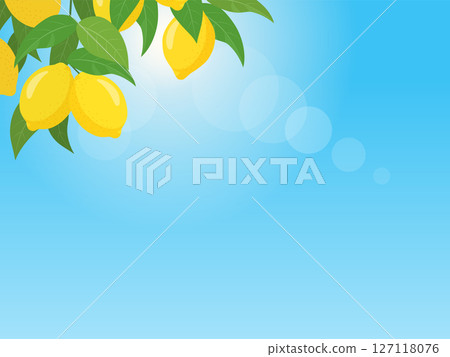 A refreshing background of lemon and sky_vector illustration A refreshing background of lemon and sky_vector illustration 127118076