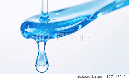 Macro close-up of a drop of blue beauty gel that gives a clean and moisturizing feeling (AI-generated image) Macro close-up of a drop of blue beauty gel that gives a clean and moisturizing feeling (AI-generated image) 127118341