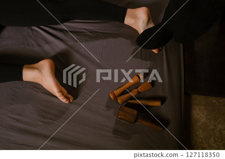 Tok-Sen set for Thai vibrating massage in the spa. Body care 127118350