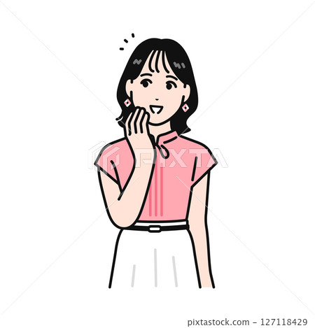 Illustration material of a young woman feeling relieved Illustration material of a young woman feeling relieved 127118429