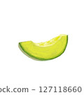 Illustration of cut melon drawn in oil painting style 127118660