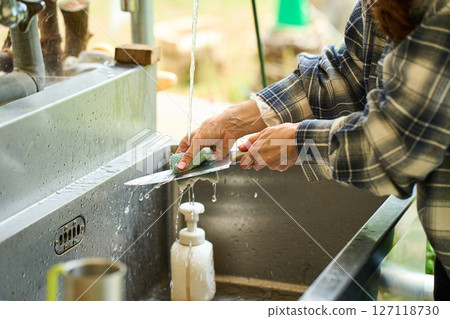 Sink Camping image Camping Outdoor Barbecue BBQ Family Auto campsite 127118730