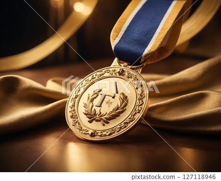 Golden luxury medal 127118946