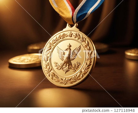 Golden luxury medal 127118948