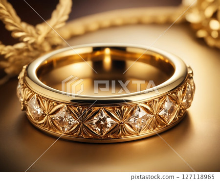 Gold ring with diamonds Gold ring with diamonds 127118965