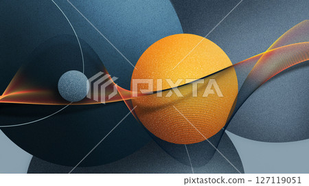 Colorful abstract background with swirling shapes, gradients, and prominent yellow and grey elements for depth and movement. Colorful abstract background with swirling shapes, gradients, and prominent yellow and grey elements for depth and movement. 127119051