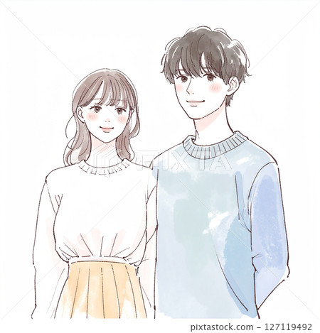 Illustration material for men and women, couples, couples, lovers, partners 127119492