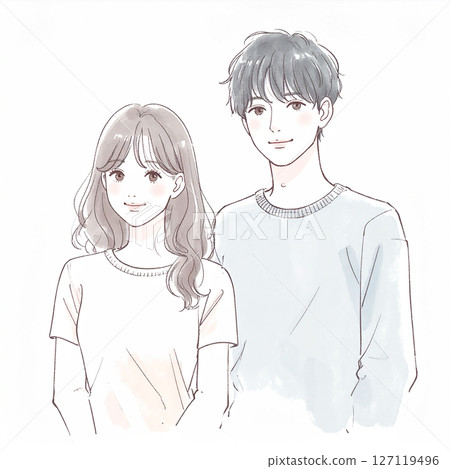 Illustration material for men and women, couples, couples, lovers, partners Illustration material for men and women, couples, couples, lovers, partners 127119496