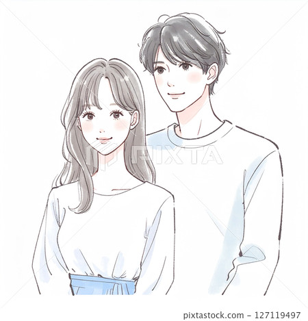 Illustration material for men and women, couples, couples, lovers, partners 127119497