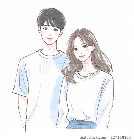 男女、情侶、夫妻、情人、伴侶的插畫素材 127119503