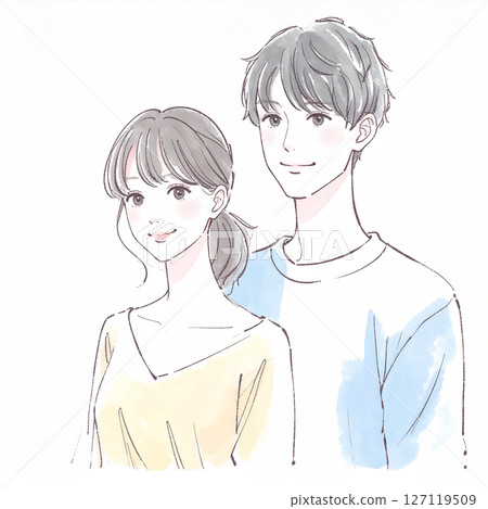 Illustration material for men and women, couples, couples, lovers, partners 127119509