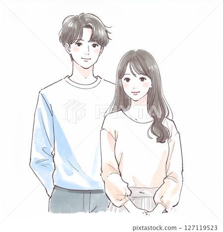 Illustration material for men and women, couples, couples, lovers, partners 127119523